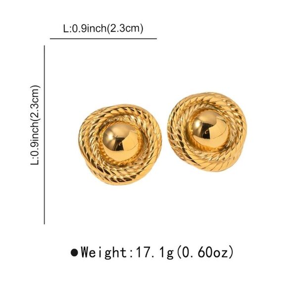 Lightweight Chunky Round Earrings - Picture 5 of 5